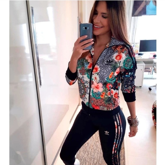 adidas Jackets & Blazers - Rare💜Adidas Floral Track Jacket L